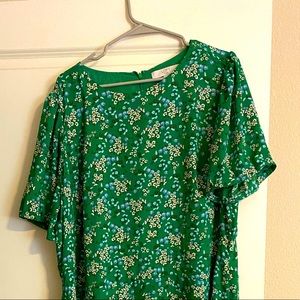 Loft Plus Kelly Green Floral Dress